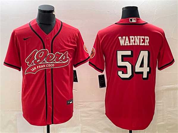 Men%27s San Francisco 49ers #54 Fred Warner New Red Cool Base Baseball Limited Jersey